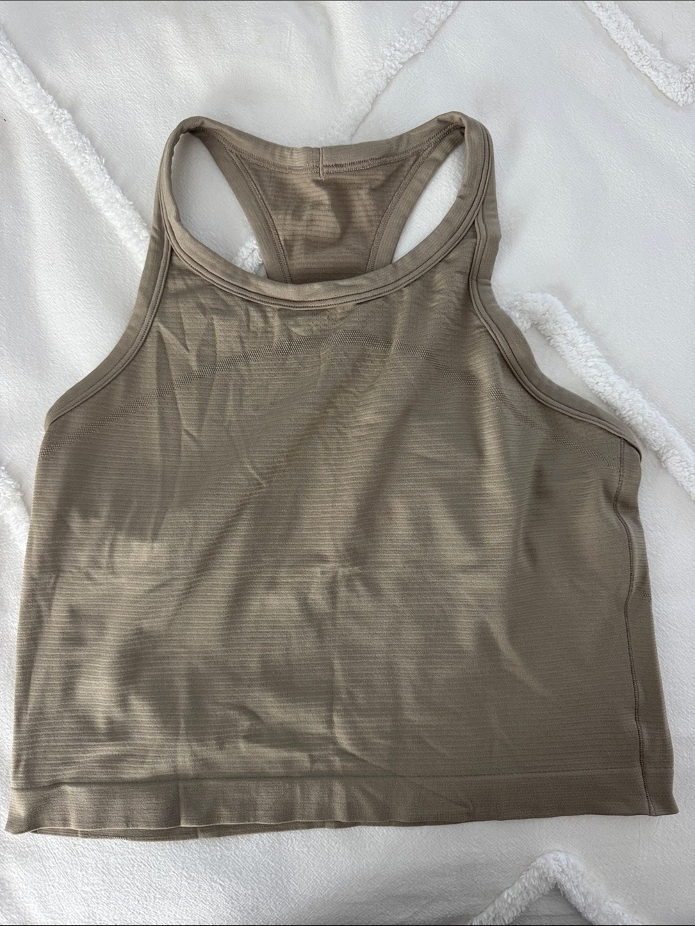 lululemon athletica Ribbed Cropped Racerback Tank - Taupe